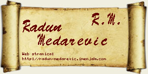 Radun Medarević vizit kartica
